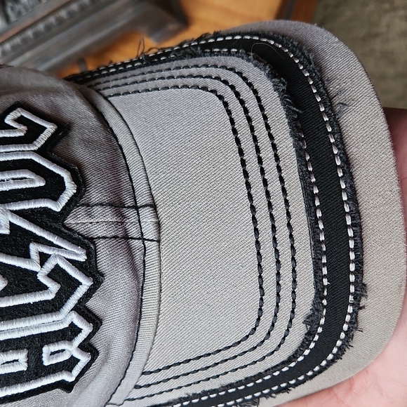 AC/DC womans distressed black and gray ball cap - Picture 10 of 14